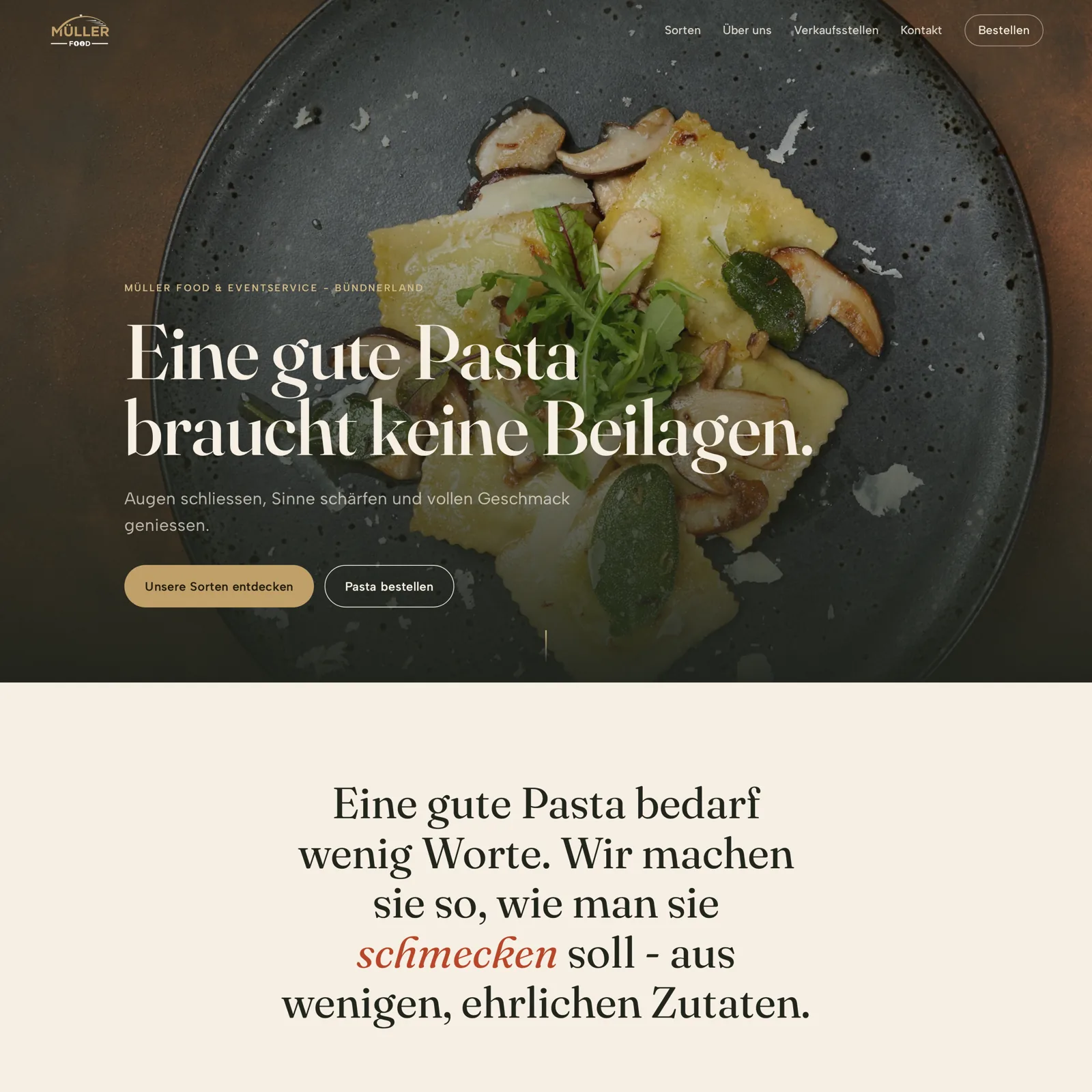 Startseite von Müller Food